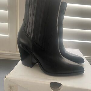 Black Leather Women's Boots
